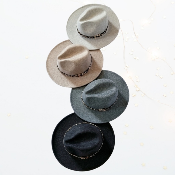 NEW Leather Trimmed Fedora Hat - Picture 10 of 14